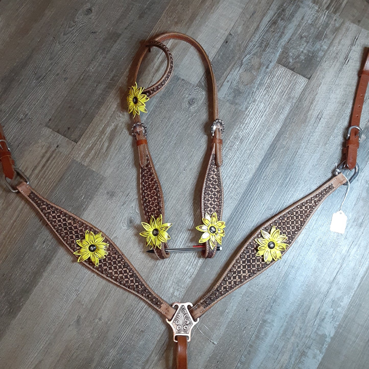 Showman Sunflower Headstall & Breastcollar Set