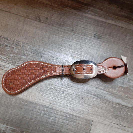JR Miller Custom Saddlery Ladies Basketweave Spur Straps