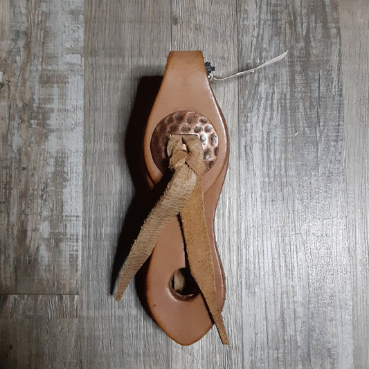 Custom Slobber Straps for Reins w/ Hammered  Slit Concho